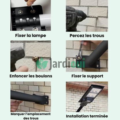 Lampadaire Solaire Extérieur Détecteur de Mouvement Ultra-Puissant