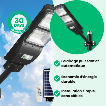 Lampadaire Solaire Extérieur Détecteur de Mouvement Ultra-Puissant