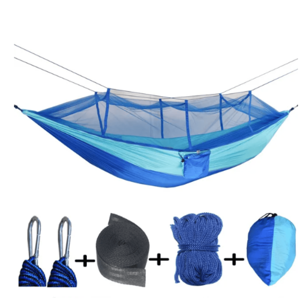 Jardioui 1 Hamac (49.90 €/ pcs) / Bleu Hamac avec Moustiquaire de Camping Ultra-Résistant