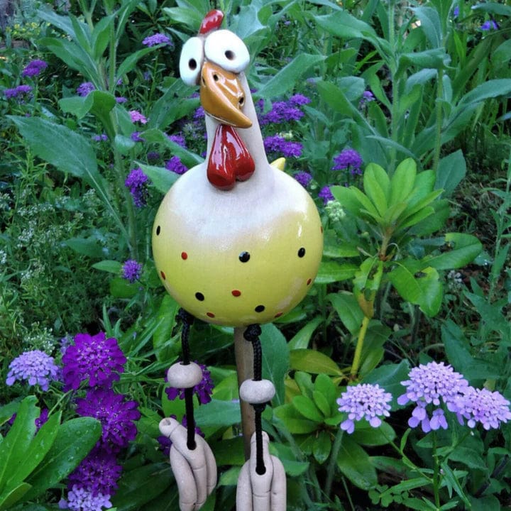 Jardioui 1 Sculpture / Jaune Sculpture Éclatante de Poulet Décoratif pour Jardin