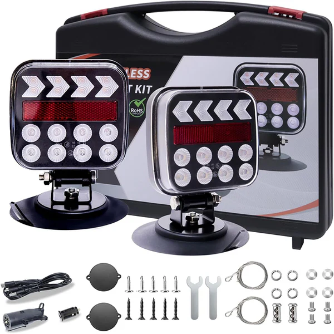 Jardioui 2 Feux (29.90 €/ pcs) Feux de Remorque Sans Fil Ultra-Lumineux