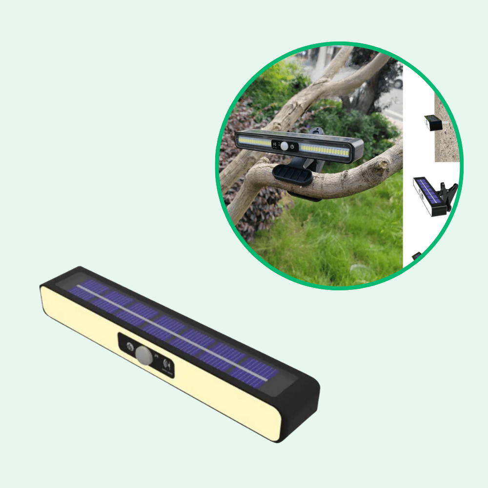 Jardioui 2 Lampes (24.90 €/ pcs) / Noir / Chaude Lampe Solaire Puissante à Détecteur de Mouvements