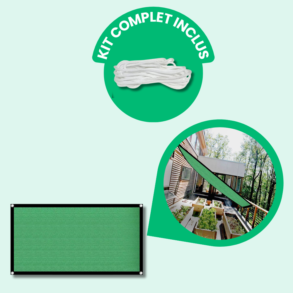 Jardioui 2x4m / Vert Voile d'Ombrage Rectangulaire Premium