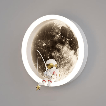 Jardioui Blanc Applique Murale LED Astronaute et Lune