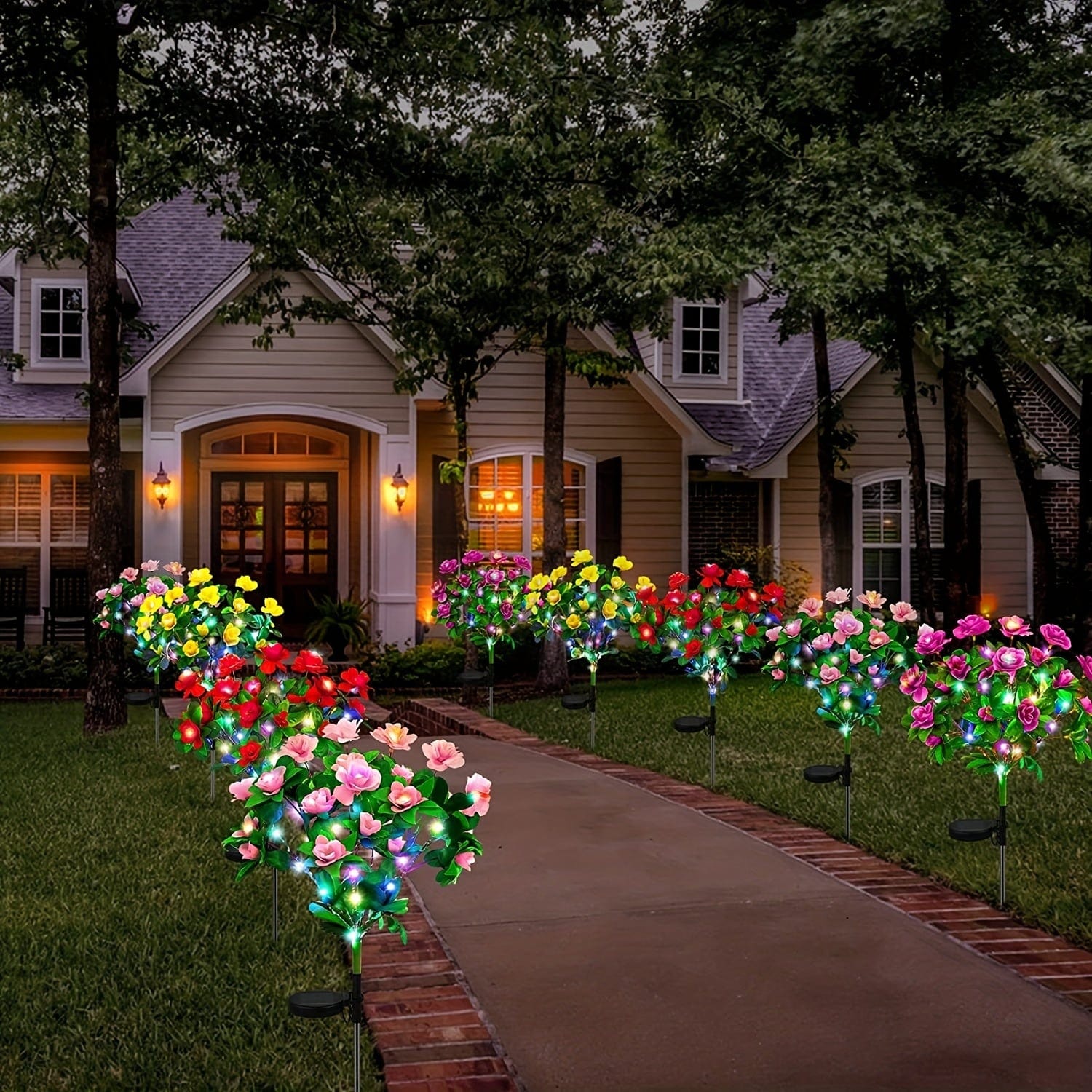 Jardioui Fleurs Artificielles à Lampes Solaires