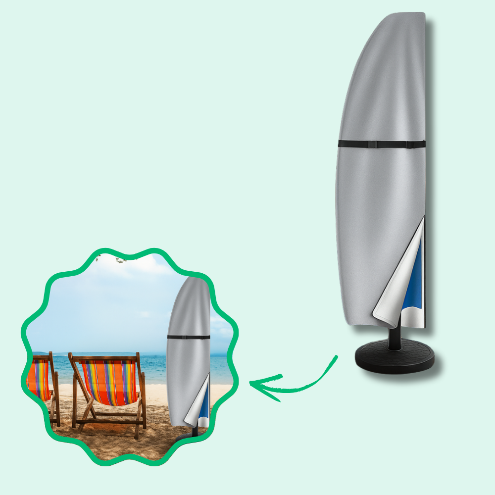 Jardioui Gris / M (280cm- Parasols en porte-à-faux) Housse Protectrice Intégrale Anti-UV pour Parasol