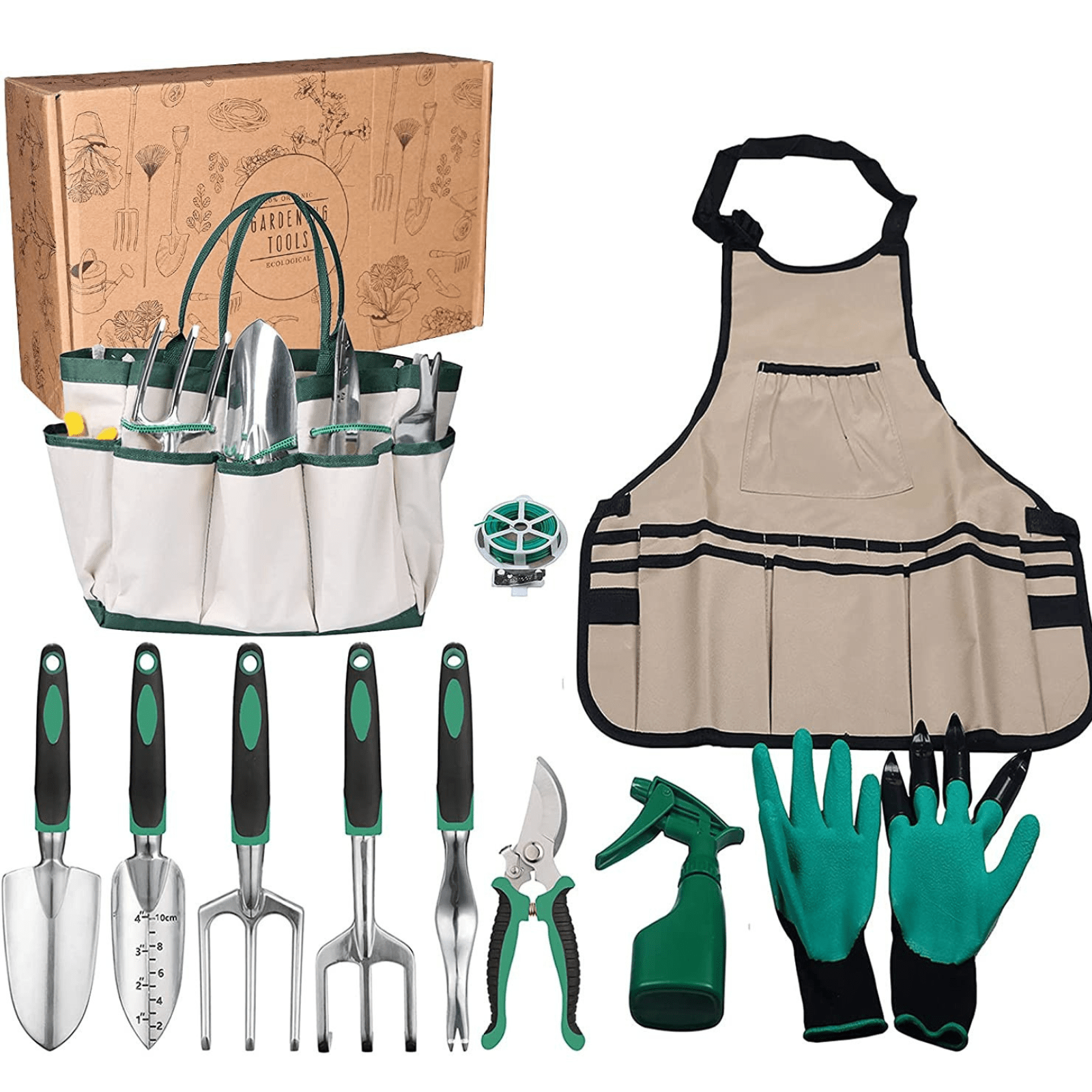 Jardioui Kit Complet de Jardinage - 11 Outils (8 Pièces + 3 Offerts)