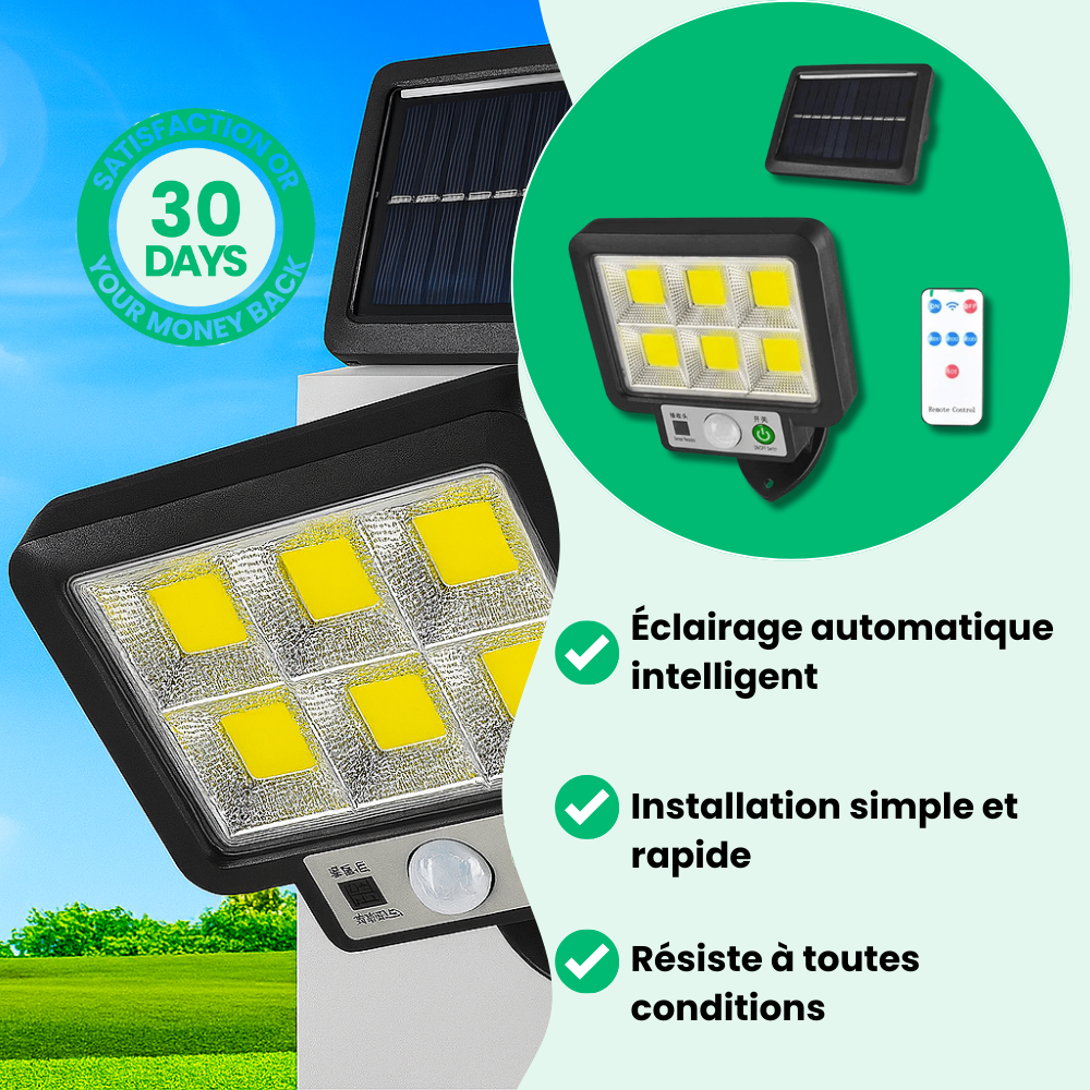 Jardioui Lampe Solaire Puissante avec Détecteur de Mouvement