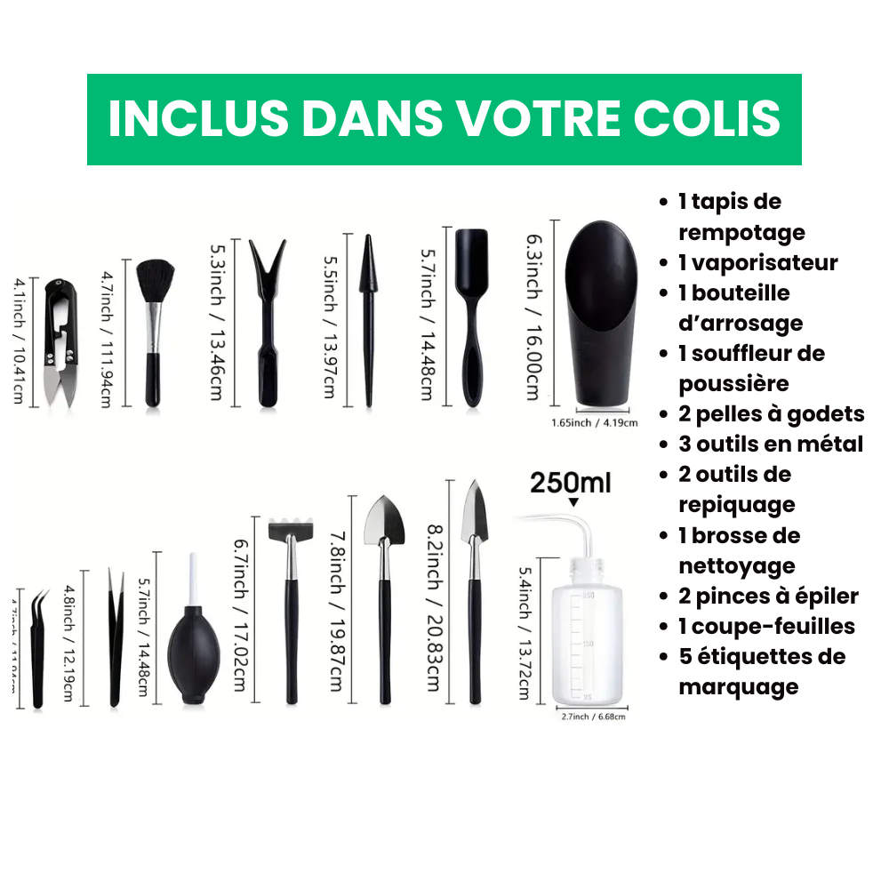 Jardioui 0 Lot de 21 Mini Outils de Jardinage