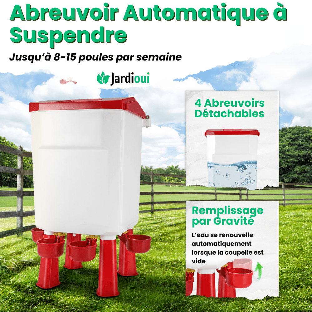 Jardioui Mangeoire et Abreuvoir Poule Automatique