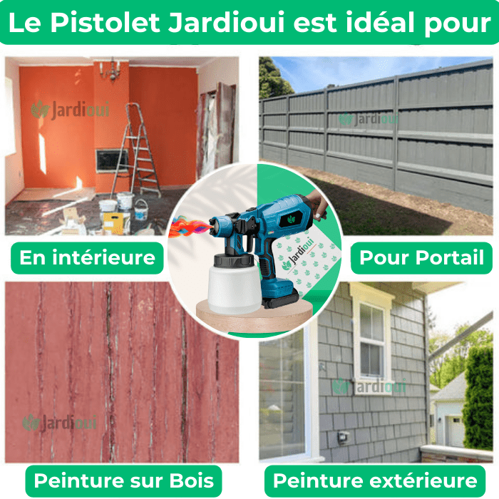 Jardioui Pistolet à Peinture Portatif Magique (+Batterie Offerte)