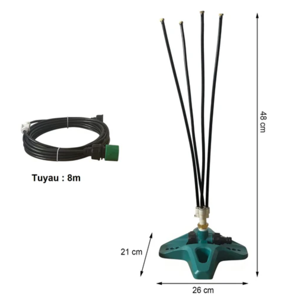 Jardioui Système de Brumisation Portatif Ultra-Efficace Quattro-Spray