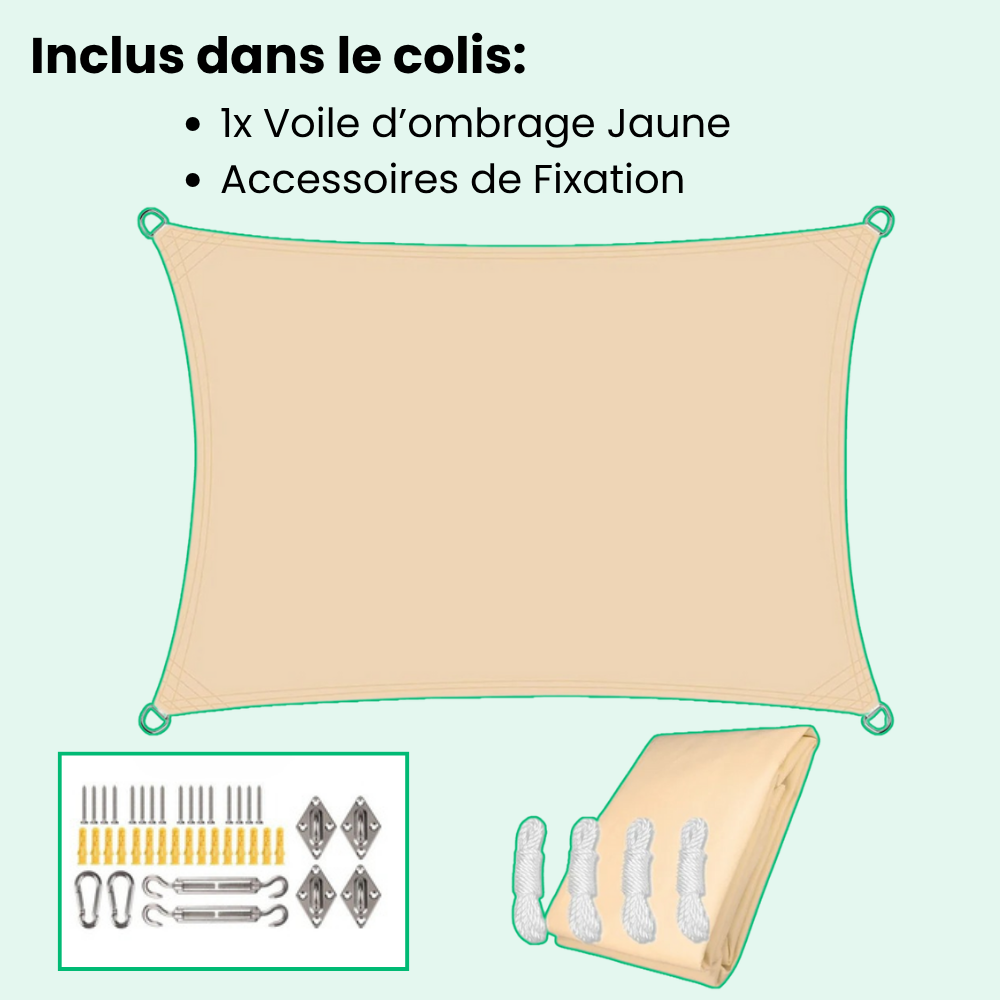 Jardioui Voile d'Ombrage Rectangulaire Premium