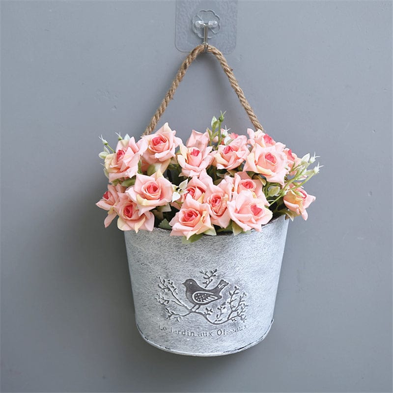 frJardioui Cache Pot Suspendu Vintage "Le Jardin Aux Oiseaux"