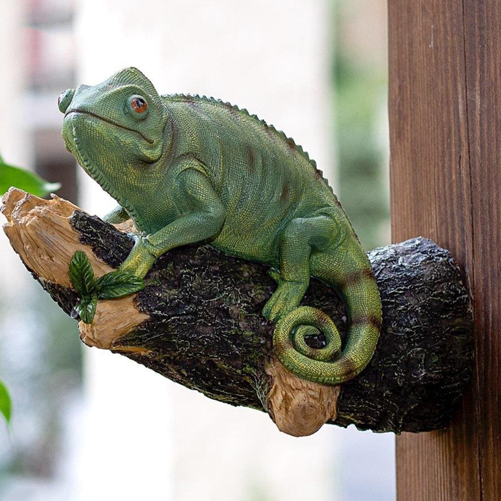 Jardioui Figurine de caméléon en résine sur l'arbre