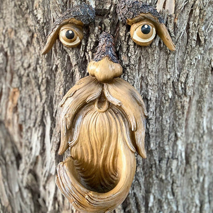 Jardioui Visage-mangeoire en résine en forme d'arbre